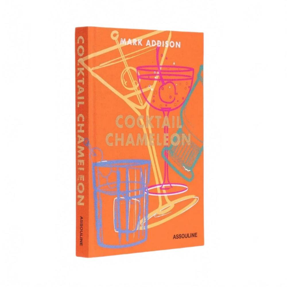 NEW ASSOULINE cocktail chameleon icon book in orange